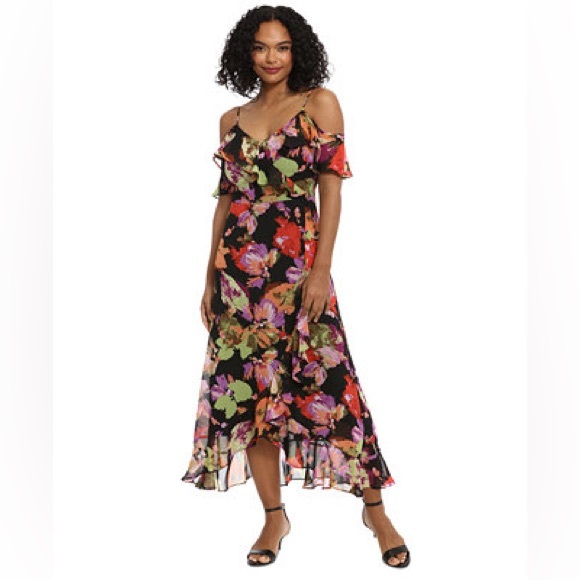 London Times Dresses & Skirts - NWT London Times Petite Floral-Print Cold Shoulder Maxi Dress Size: 20W